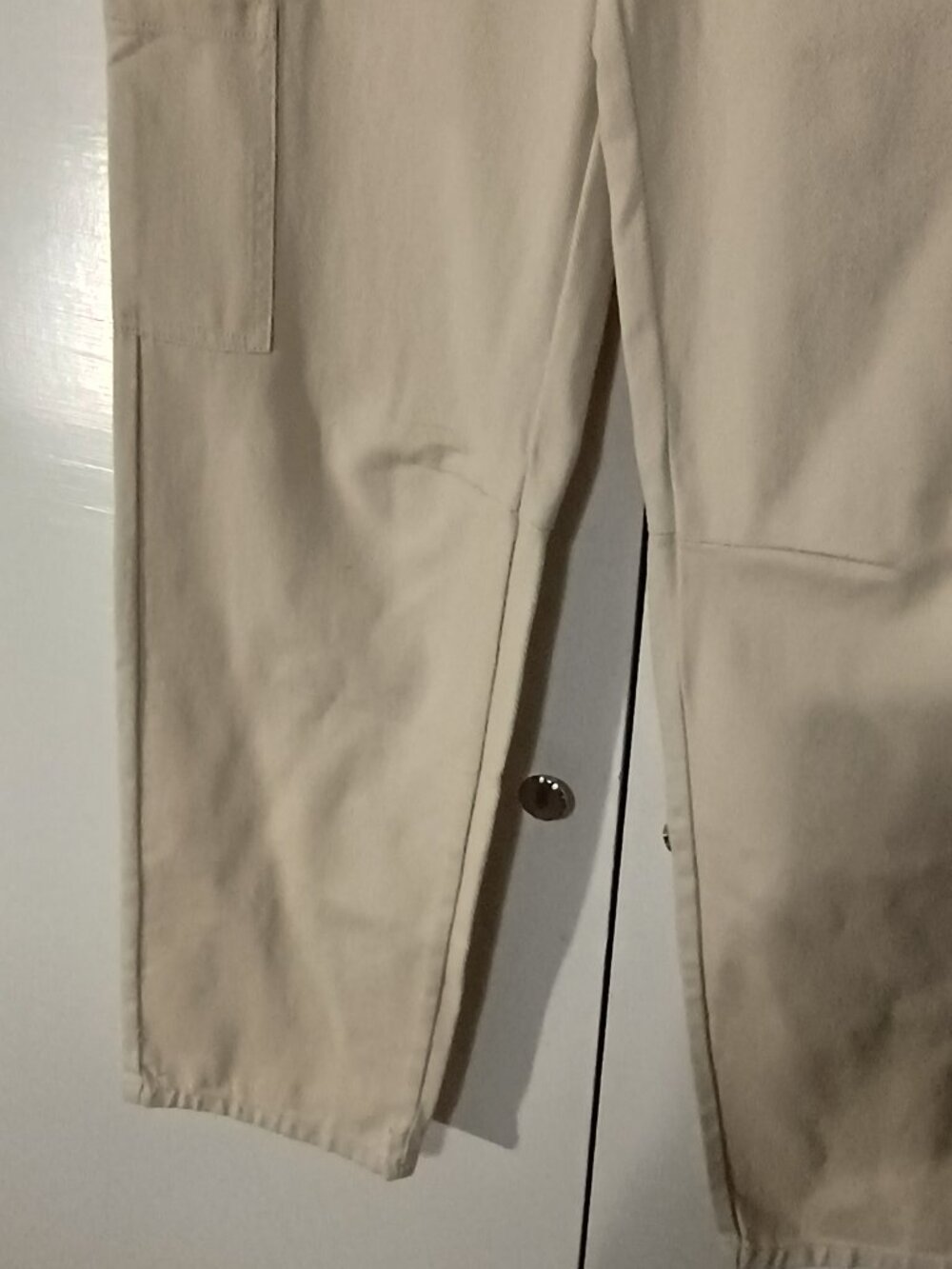 NWT Billabong Ula Pants Women’s Natural Beige Utility Carpenter Cargo Wide Leg - Picture 5 of 9